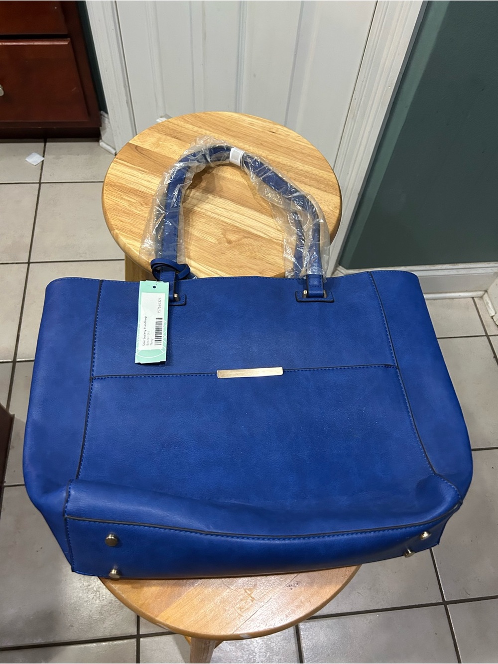 Classic Tote Bag in Royal Blue Women brand Soie Society; purse or laptop bag